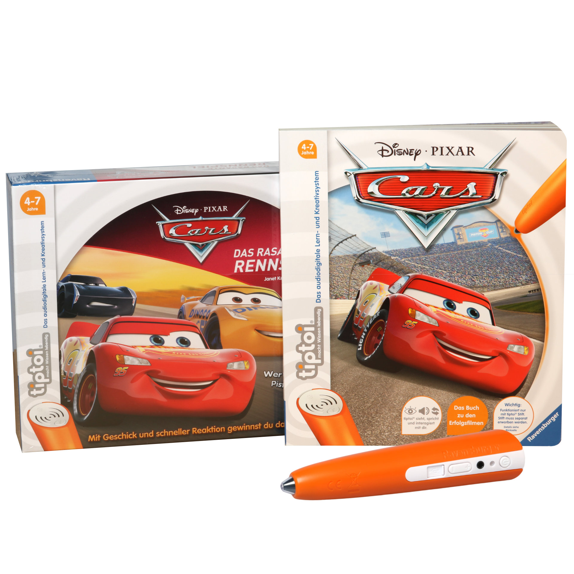 tiptoi® Set: Cars - Das rasante Rennspiel + Cars Buch (Disney) & Stift