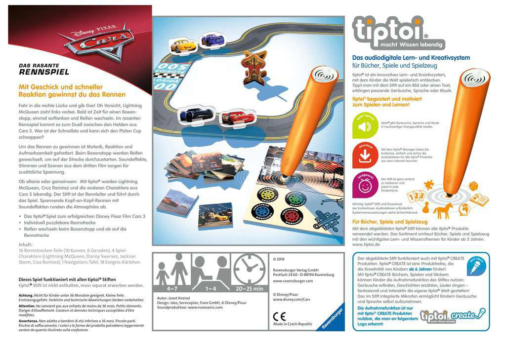 tiptoi® Set: Cars - Das rasante Rennspiel + Cars Buch (Disney) & Stift