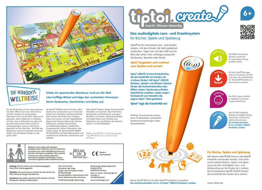 tiptoi® CREATE Starter-Set: Stift und Weltreise-Buch